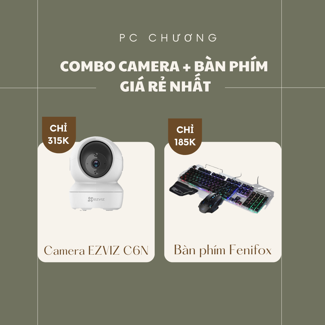 COMBO CAMERA EZVIZ C6N + BÀN PHÍM GIẢ CƠ FENIFOX GK101
